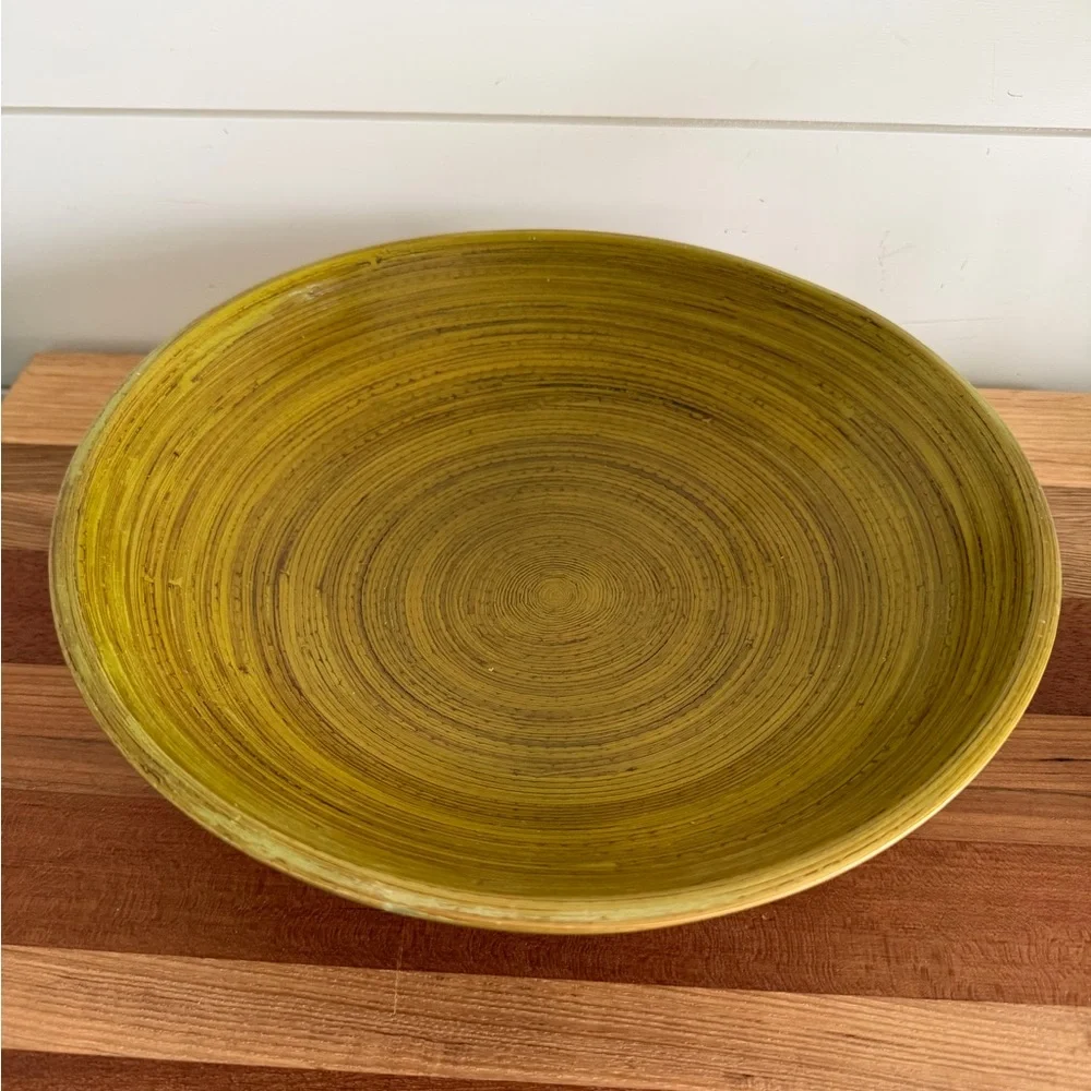 Pottery Barn Bamboo Serving Bowl 10.5 inch Green. PRICE DROP FIRM